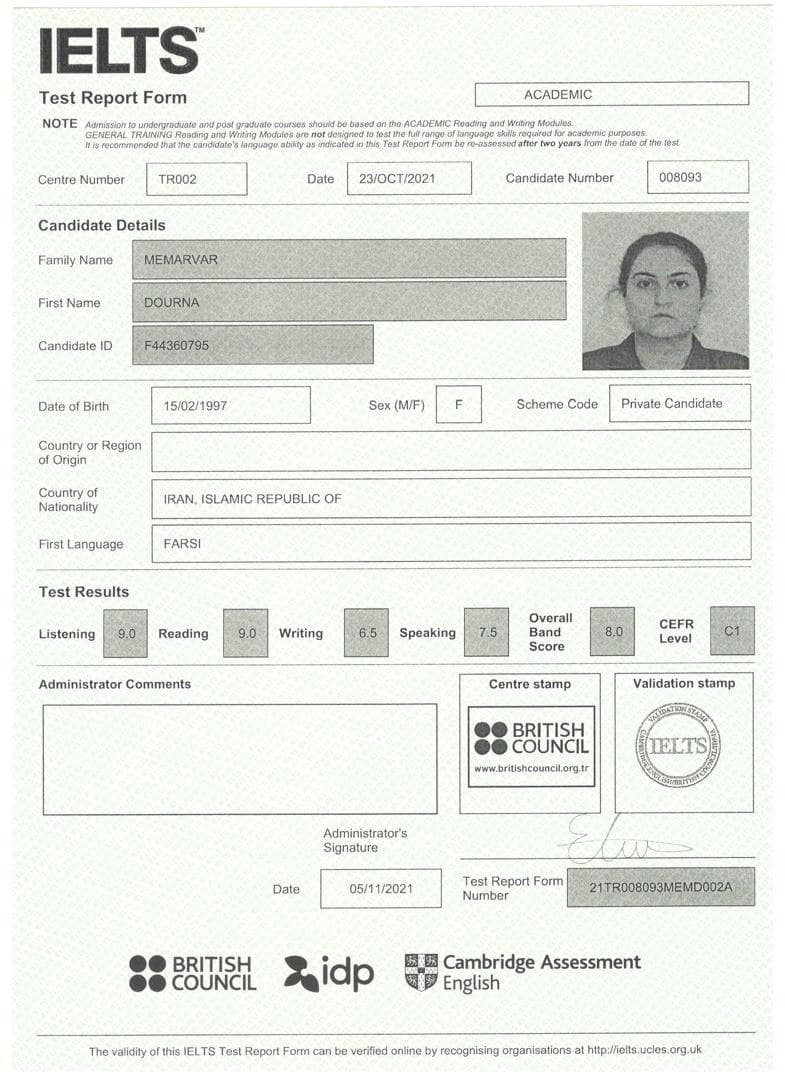 NouraMemavar result paper | Mahdiyeh Mousvi English Teach & IELTS Instructor