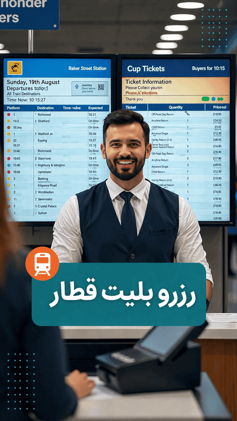مکالمات لازم در تهیه بلیت هواپیما و قطار و اتوبوس | مهدیه موسوی مدرس آیلتس تافل انگلیسی تبریز ایران آنلاین